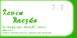 kevin maczko business card